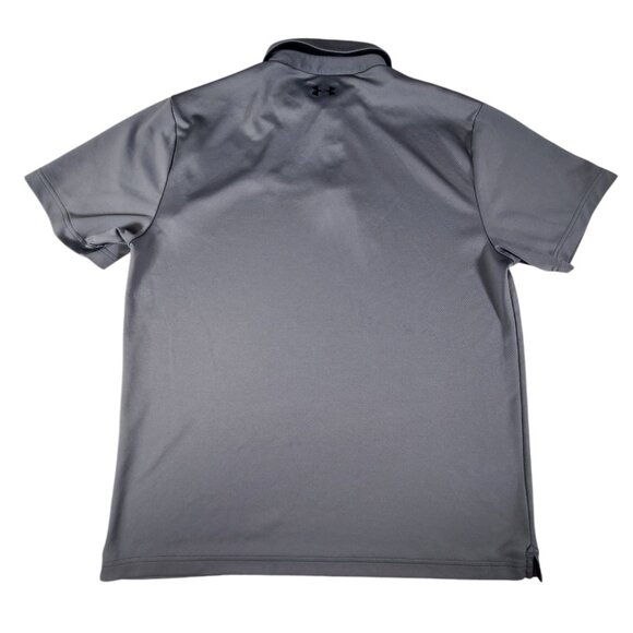 Under Armour Mens Large Polo Shirt Loose Heatgear Gray Short Sleeve Soft - Picture 2 of 7